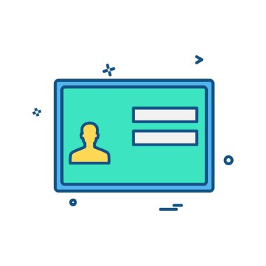 ID kart simgesi vektör illüstrasyonu 