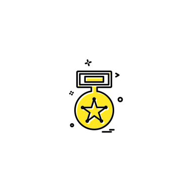 Ödülü rozet onur madalyası yıldız simgesi vektör tasarımı