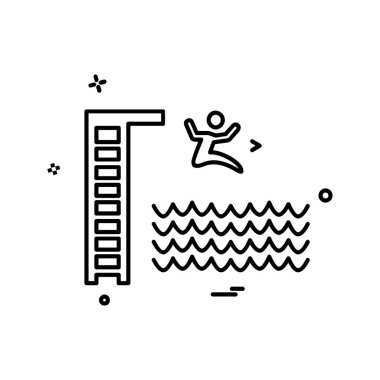 Yüzme simgesi tasarım vektörü