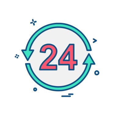 Saat simgesi tasarım, renkli vektör çizim