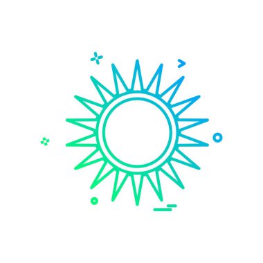 Güneş simgesi tasarım, renkli vektör çizim