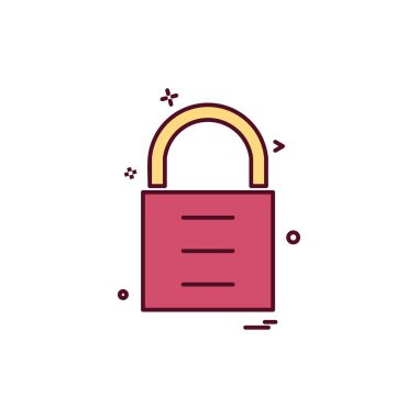 kilit düz simge vektör çizim 