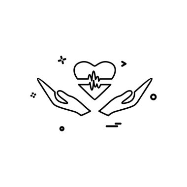 Kalp simgesi tasarım, Sevgililer günü için vektör çizim