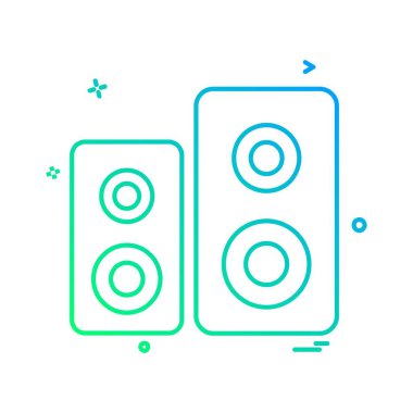 Hoparlör simgesi tasarım, renkli vektör çizim 