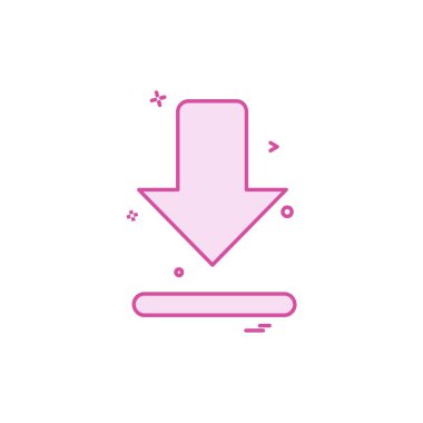 Aşağı ok simgesi tasarım vektörü