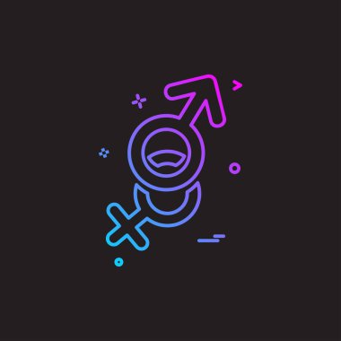 Sevgililer günü simgesi tasarım, renkli vektör çizim