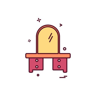 Mobilya simgesi tasarım, renkli vektör çizim