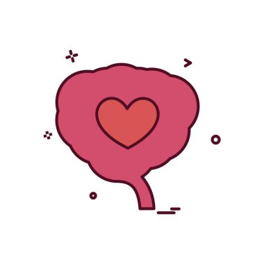 Kalp simgesi tasarım, Sevgililer günü için vektör çizim