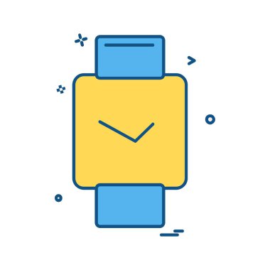 Saat simgesi tasarım, renkli vektör çizim