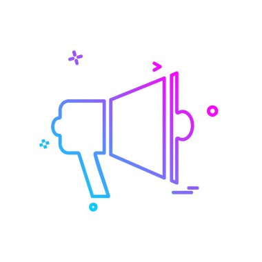 Hoparlör simgesi tasarım, renkli vektör çizim 