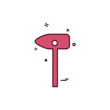 Donanım aracı simgesi tasarım, renkli vektör çizim