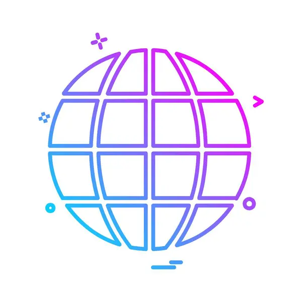 World Globe Icon Design Vector — Stock Vector