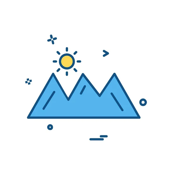 Mountians Icono Diseño Vector — Vector de stock