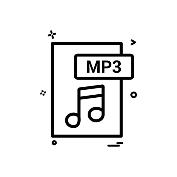 Mp3 Disegno Vettoriale Icona Formato File — Vettoriale Stock