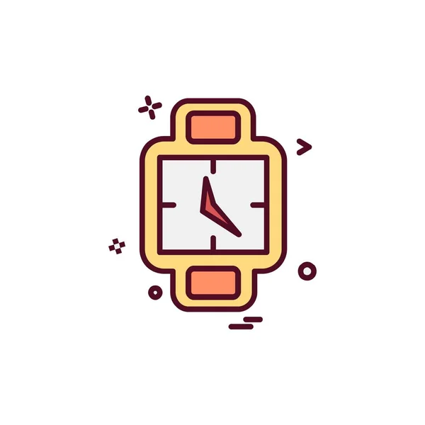 Wrist Horloge Pictogram Ontwerp Vector — Stockvector