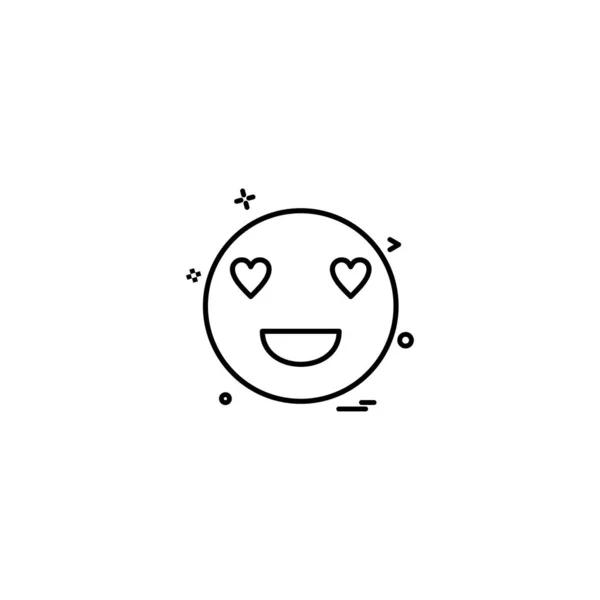 Ögon Hjärta Smiley Emoji Ikon Vektor Design — Stock vektor