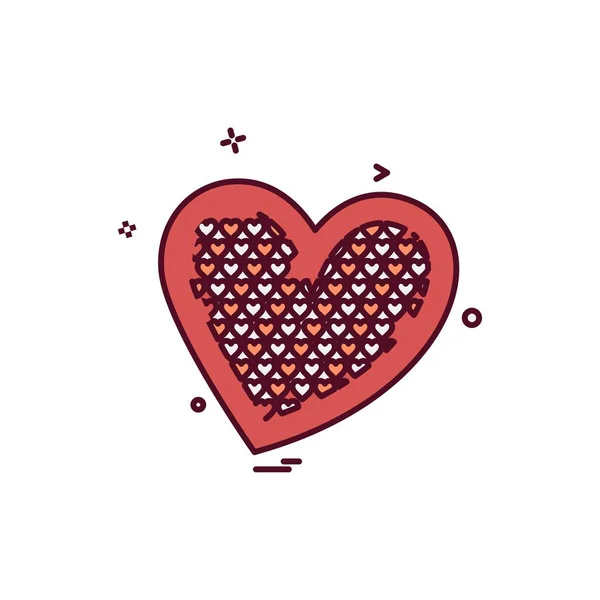 Heart Icon Design Illustrazione Vettoriale San Valentino — Vettoriale Stock