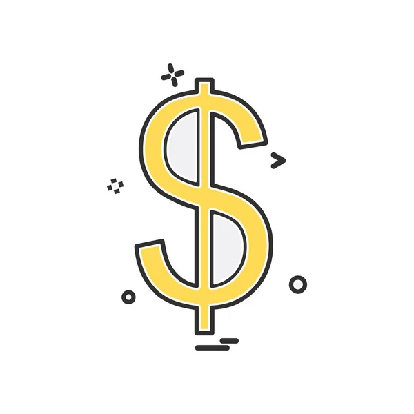 Δολάριο Εικονίδιο Σχεδιασμός Πολύχρωμο Διανυσματικά Εικονογράφηση — Διανυσματικό Αρχείο