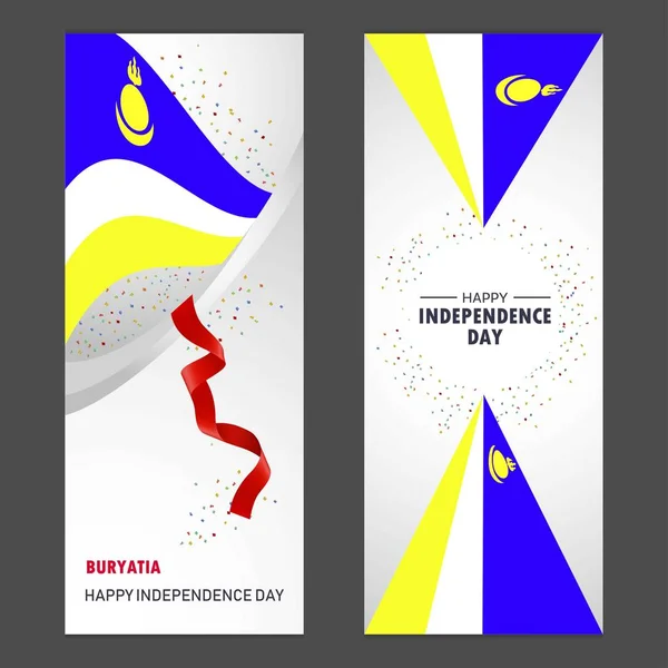Dag Van Onafhankelijkheid Van Boerjatië Happy Confetti Feest Achtergrond Verticale — Stockvector
