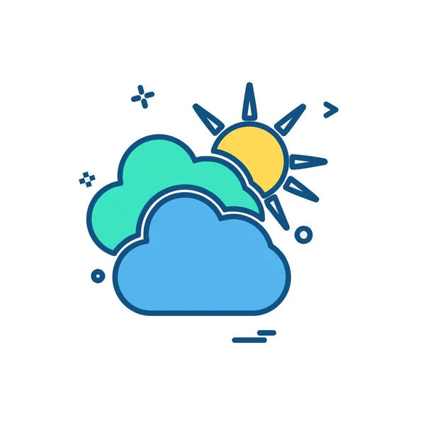 Wolke Icon Design Bunte Vektorillustration — Stockvektor