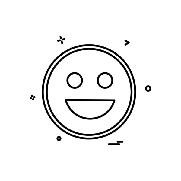 Feliz Icono Emoji Vector Diseño — Vector de stock