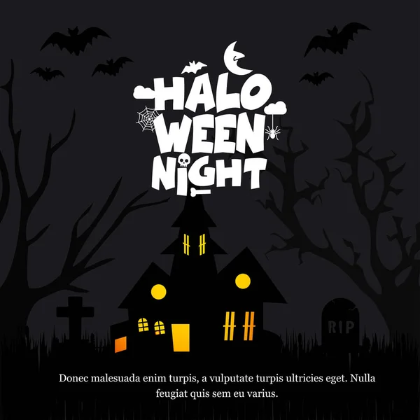 Feliz Halloween Elemento Diseño Con Tipografía Ilustración Vectorial Tarjeta Halloween — Archivo Imágenes Vectoriales