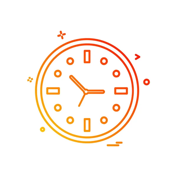 Reloj Icono Plano Vector Ilustración — Archivo Imágenes Vectoriales