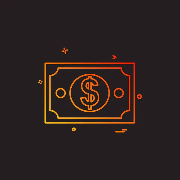 Dollar Icon Design Vector Illustration — Stock Vector