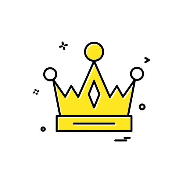 Coroa Império Rei Ícone Vetor Design — Vetor de Stock