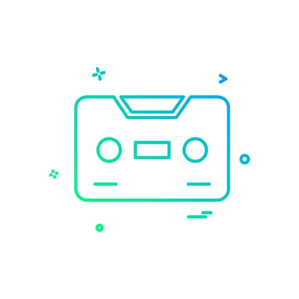 Casette Icono Diseño Vector — Vector de stock