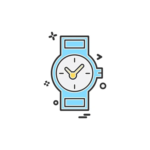 Diseño Del Icono Del Reloj Ilustración Vectorial Colorido — Vector de stock