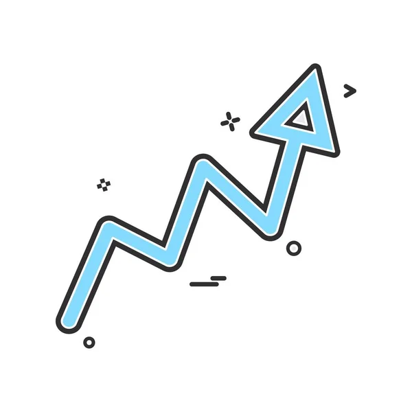 Arrow Wykres Postępu Ikona Wektor Wzór — Wektor stockowy