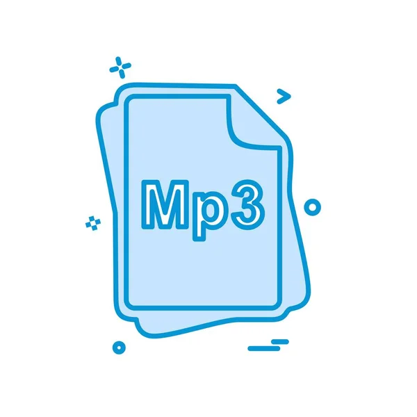 Mp3 Αρχείο Τύπου Εικονίδιο Σχεδιασμός Διάνυσμα — Διανυσματικό Αρχείο