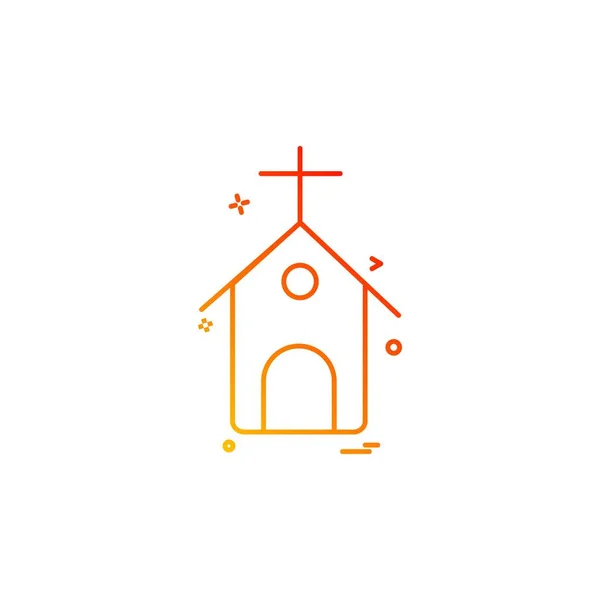 Kerk Pictogram Ontwerp Vector — Stockvector