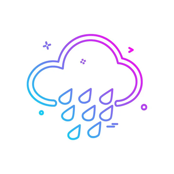 Wolke Icon Design Bunte Vektorillustration — Stockvektor