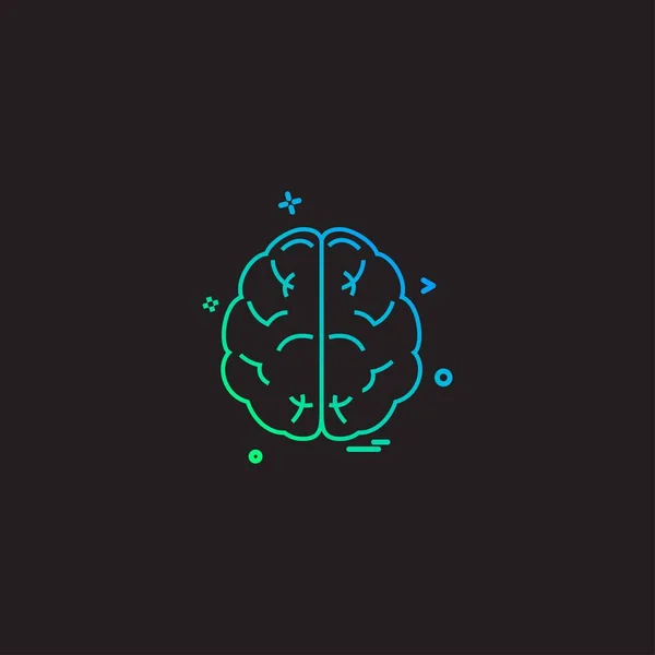 脳分割 Inkcontober 科学のアイコン ベクトル Desige — ストックベクタ