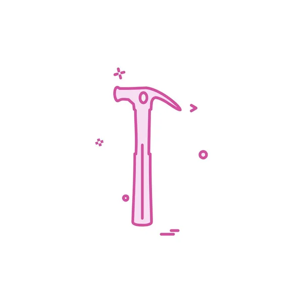 Hammer Icon Design Illustrazione Vettoriale Colorata — Vettoriale Stock