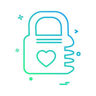 kilit düz simge vektör çizim 