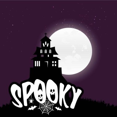 Cadılar Bayramı tatil kartı arka plan renkli vektör çizim 