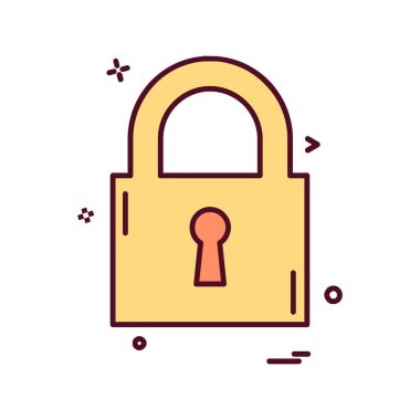 kilit düz simge vektör çizim 