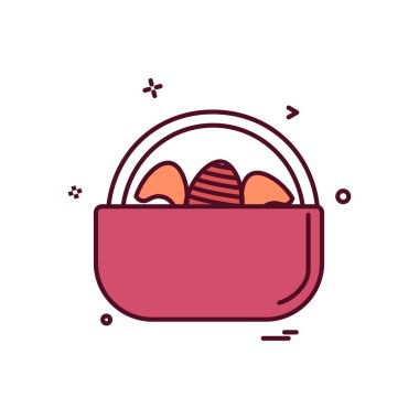 yumurta Paskalya eggbasket simge vektör tasarımı