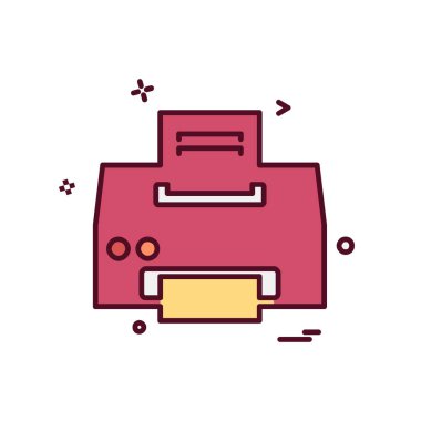 Yazıcı simgesi tasarım, vektör çizim