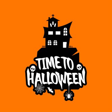 Cadılar Bayramı tasarım tipografi ve açık renkli vektör çizim ile 