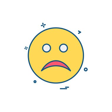 Emoji simgesi tasarım, renkli vektör çizim