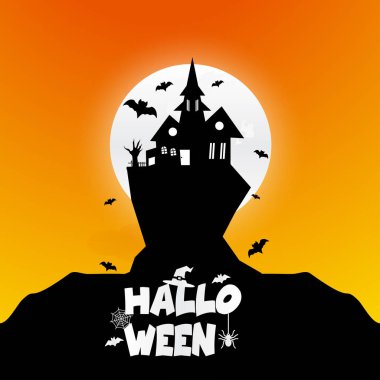 Mutlu Cadılar Bayramı tasarım öğesi tipografi ile. Cadılar Bayramı Yazdır ya da kutlama kartı vektör çizim