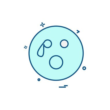 Emoji simgesi tasarım, renkli vektör çizim