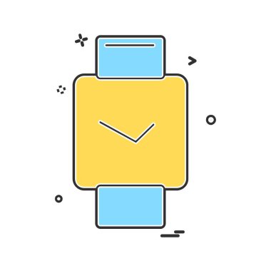 Saat simgesi tasarım, renkli vektör çizim