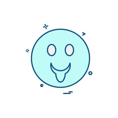 Emoji simgesi tasarım, renkli vektör çizim