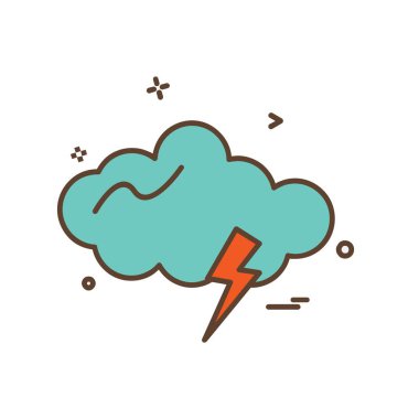 Bulut simgesi tasarım, renkli vektör çizim