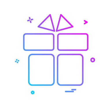 Hediye kutusu simge vektör beyaz arka plan üzerinde